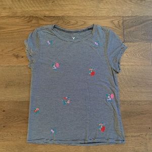 American Eagle Stripped Floral Top